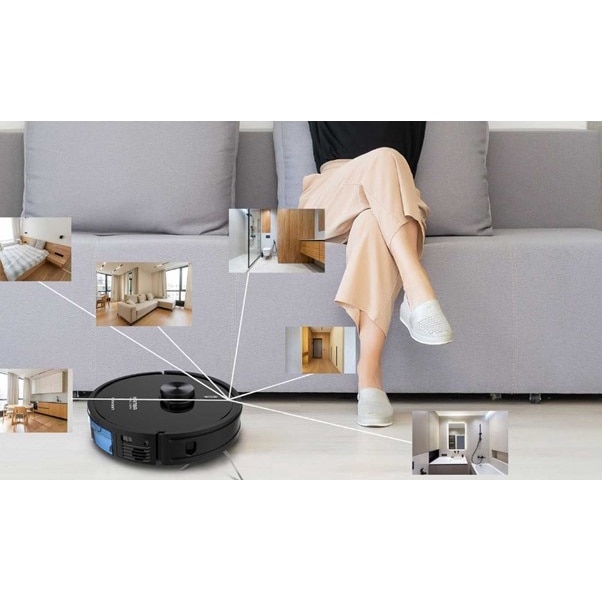 Robot aspirator cu mop si Wi-Fi, Rohnson Mamba Total Clean RM04, 8500Pa, 5L, 5200mAh Li, AI-procesor quad-core, Rohnson Link, Sistem automat de recunoastere a covoarelor, Cartografiere in timp real pe mai multe niveluri, functie de lustruire, Child lock