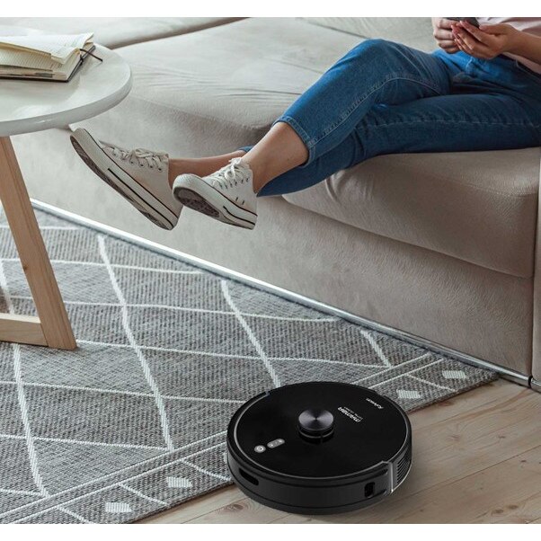 Robot aspirator cu mop si Wi-Fi, Rohnson Mamba Total Clean RM04, 8500Pa, 5L, 5200mAh Li, AI-procesor quad-core, Rohnson Link, Sistem automat de recunoastere a covoarelor, Cartografiere in timp real pe mai multe niveluri, functie de lustruire, Child lock
