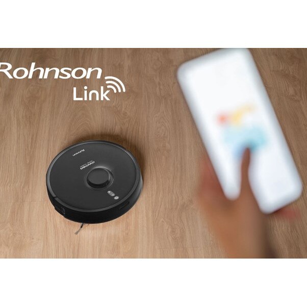 Robot aspirator cu mop si Wi-Fi, Rohnson Mamba Total Clean RM04, 8500Pa, 5L, 5200mAh Li, AI-procesor quad-core, Rohnson Link, Sistem automat de recunoastere a covoarelor, Cartografiere in timp real pe mai multe niveluri, functie de lustruire, Child lock