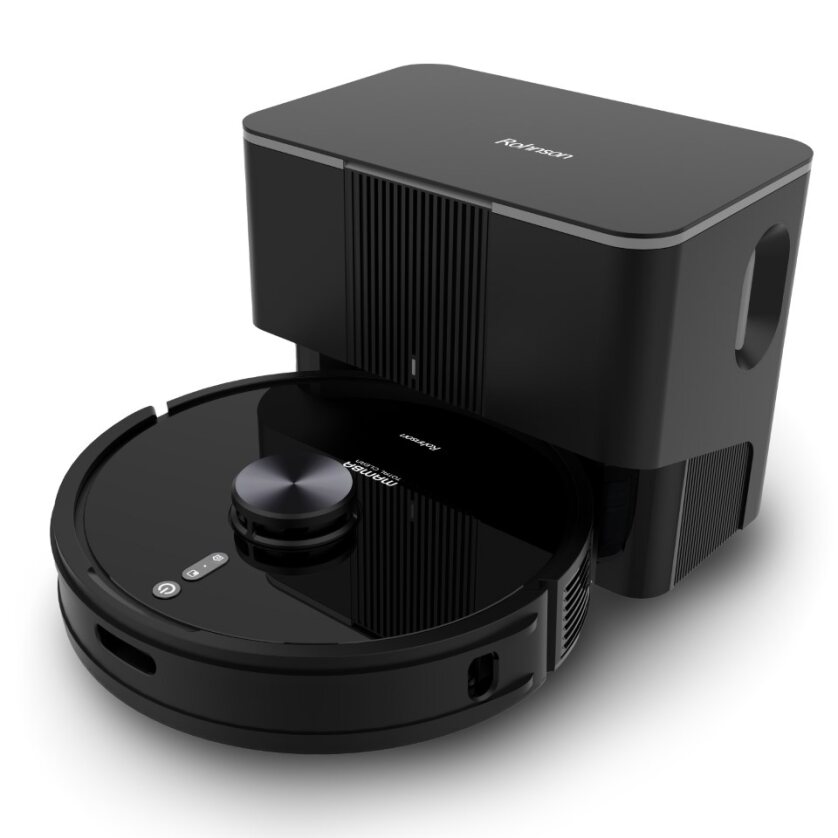 Robot aspirator cu mop si Wi-Fi, Rohnson Mamba Total Clean RM04, 8500Pa, 5L, 5200mAh Li, AI-procesor quad-core, Rohnson Link, Sistem automat de recunoastere a covoarelor, Cartografiere in timp real pe mai multe niveluri, functie de lustruire, Child lock