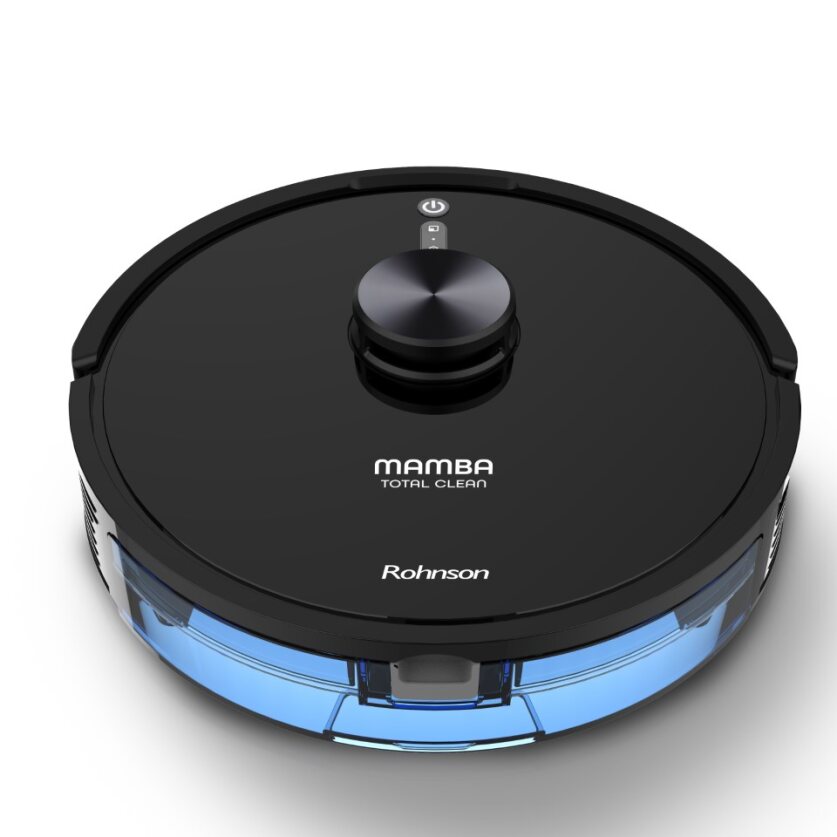 Robot aspirator cu mop si Wi-Fi, Rohnson Mamba Total Clean RM04, 8500Pa, 5L, 5200mAh Li, AI-procesor quad-core, Rohnson Link, Sistem automat de recunoastere a covoarelor, Cartografiere in timp real pe mai multe niveluri, functie de lustruire, Child lock