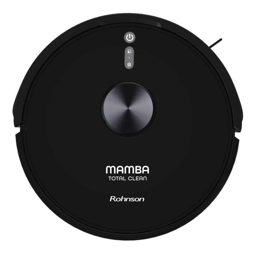 Robot aspirator cu mop si Wi-Fi, Rohnson Mamba Total Clean RM04, 8500Pa, 5L, 5200mAh Li, AI-procesor quad-core, Rohnson Link, Sistem automat de recunoastere a covoarelor, Cartografiere in timp real pe mai multe niveluri, functie de lustruire, Child lock