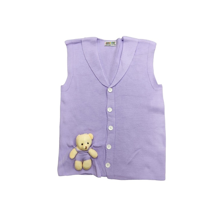 Vesta din tricot pentru fete, Lila, Lila