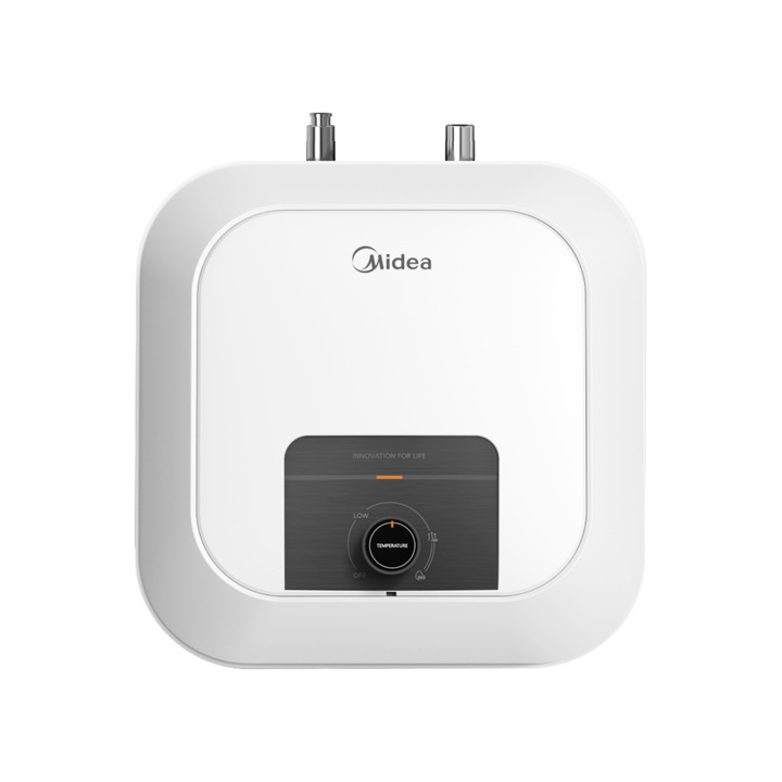 MIDEA D10-20VD1(U) elektromos vízmelegítő, bojler, 2000 W, 10 liter, zománcozott víztartály és fűtőszál, mechanikus vezérlés, konyhapult alá szerelhető