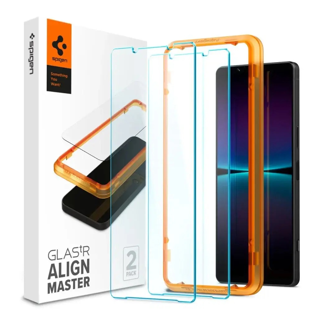 Folie de protectie Spigen Glas.TR AlignMaster pentru Sony Xperia 1, set 2 buc, transparent