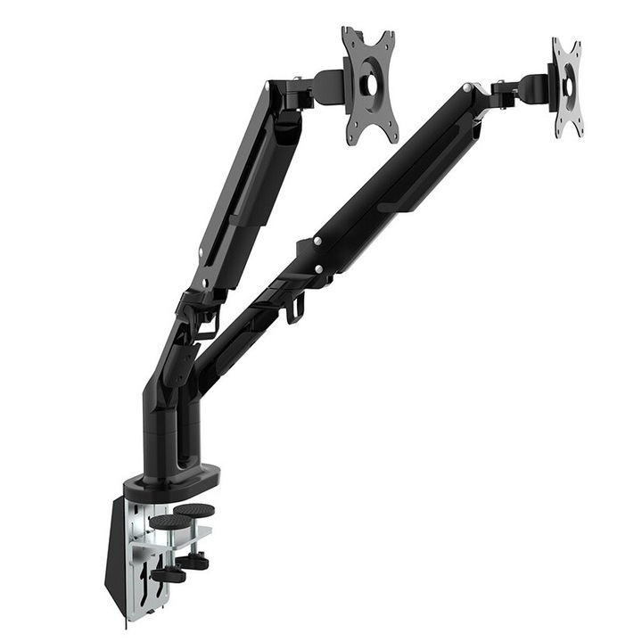 Стойка за монитор Locktek Basic DLB851D2, Двойна, Черна