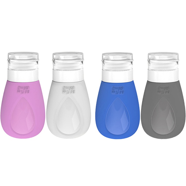 4 darabos utazó piperecikkes palackkészlet, hordozható, többszínű, 100 ml