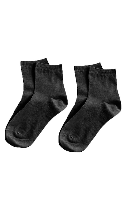 Комплект от 2 чифта чорапи, унисекс, 100% естествена черничева коприна, удобни и дишащи, Anti-Odor, безшевни, размер 39-42 EU, черни