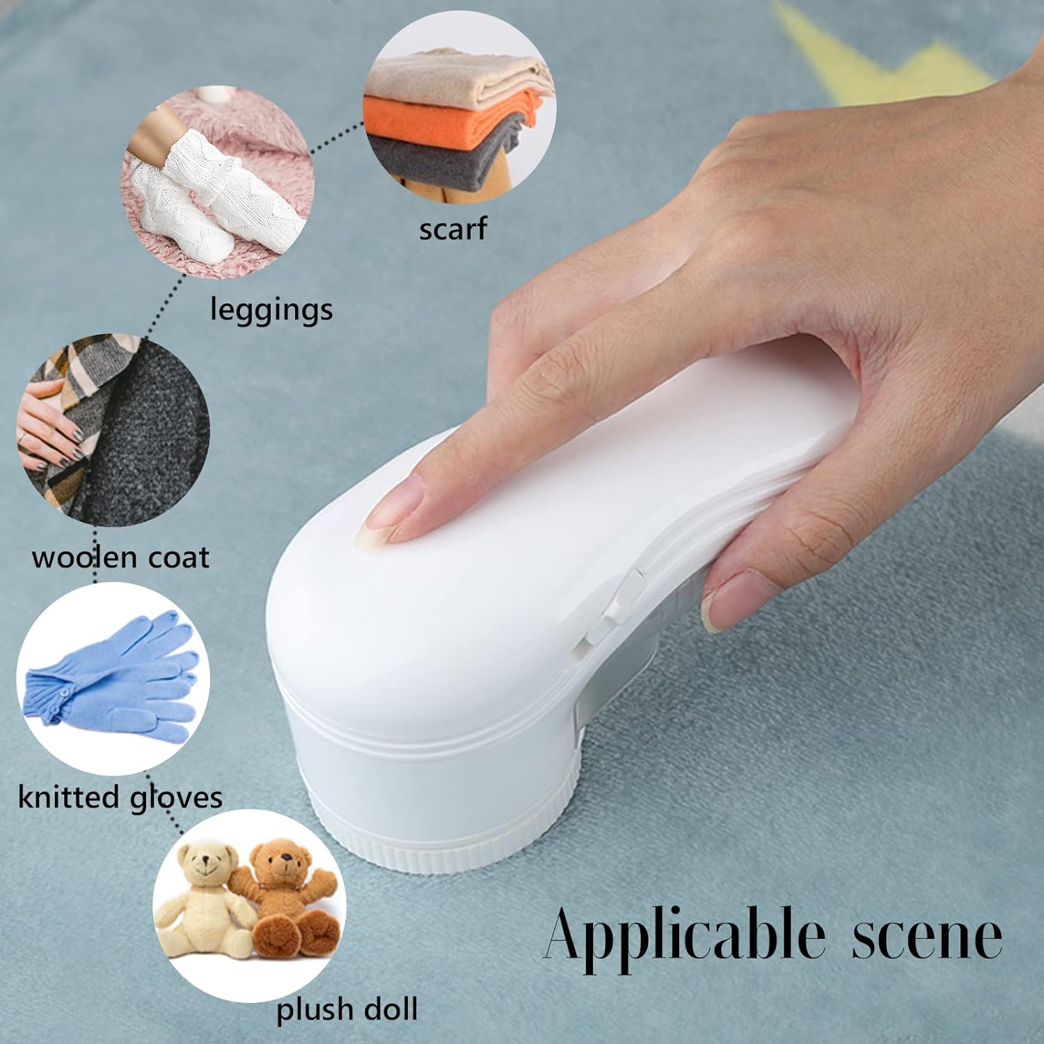 Aparat electric pentru indepartat scamele, Aparatoo, incarcare USB, cu 2 lame de rezerva, Alb