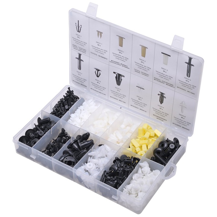 Set 370 bucati diferite sortimente de cleme de fixare Mitsubishi, SW-Stahl (S8025)