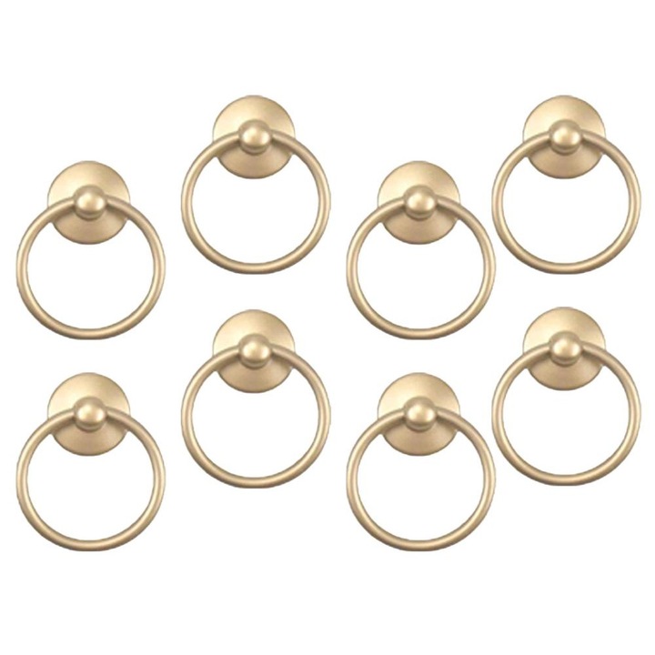 Set 8 manere pentru mobila, aliaj de zinc, auriu, 52x43mm