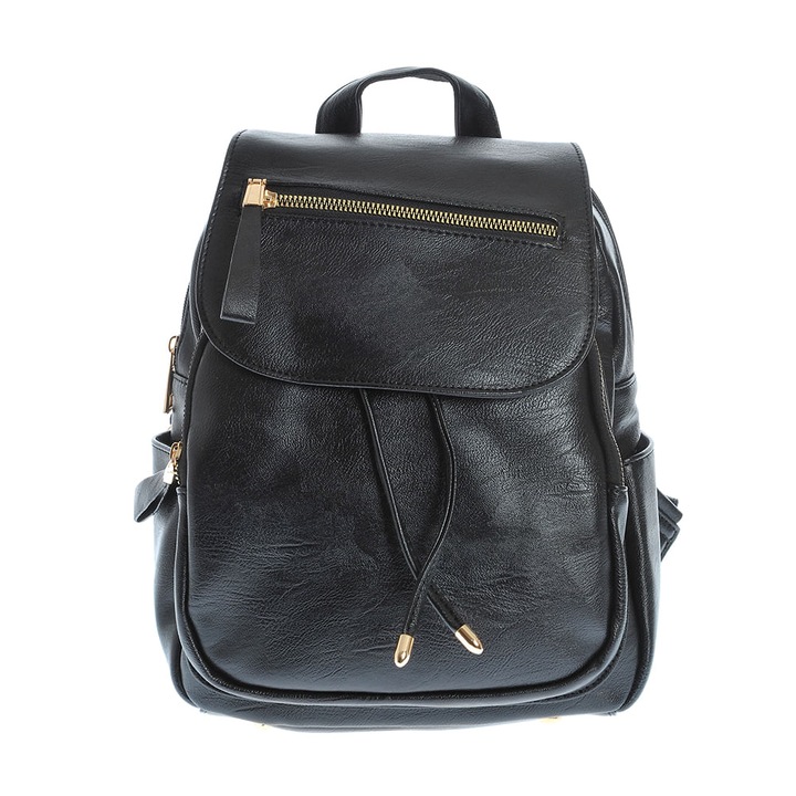 Rucsac negru cu buzunare multiple, Meli Melo Paris