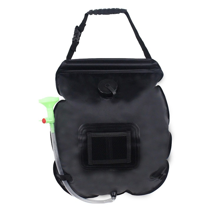 QttvbTna Соларна къмпинг чанта за душ, PVC, 20L капацитет, термометър, преносима