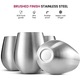 Set 2 Cani din Otel Inoxidabil pentru Vin, Design Bulbous, Mentinerea Temperaturii, argintiu
