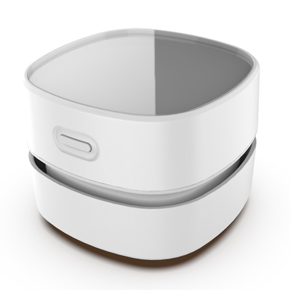 Aspirator de birou, portabil, reincarcabil USB, design rotativ 360°, 8x6.5cm, acumulator 1400mAh, alb