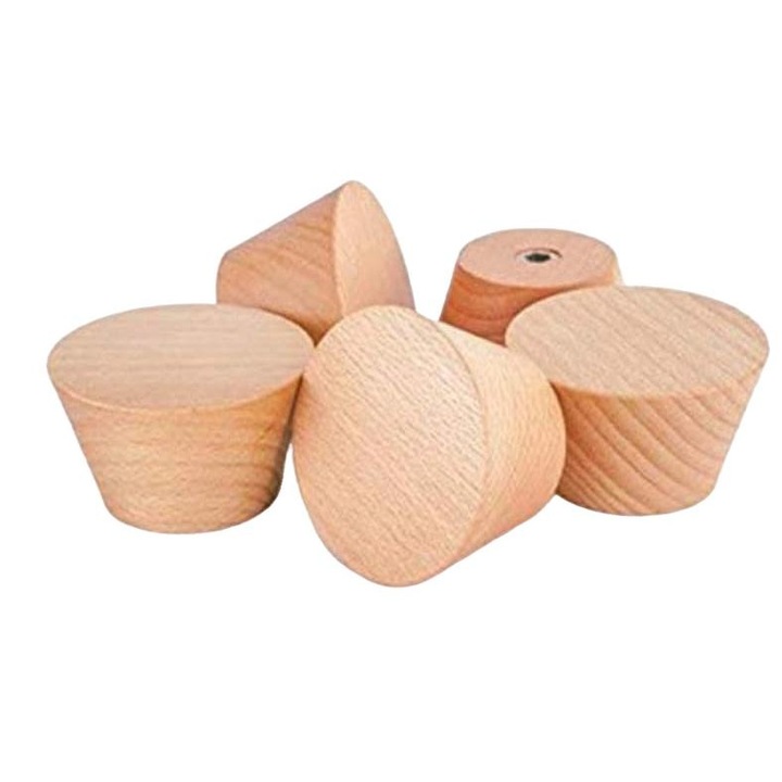 Set 5 carlige de perete, lemn natural, capacitate 10kg, 6x3.5cm