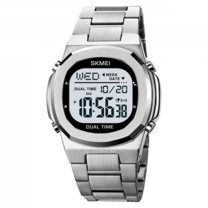 Мъжки часовник Skmei Digital Casual Quartz Sport Fashion Silver