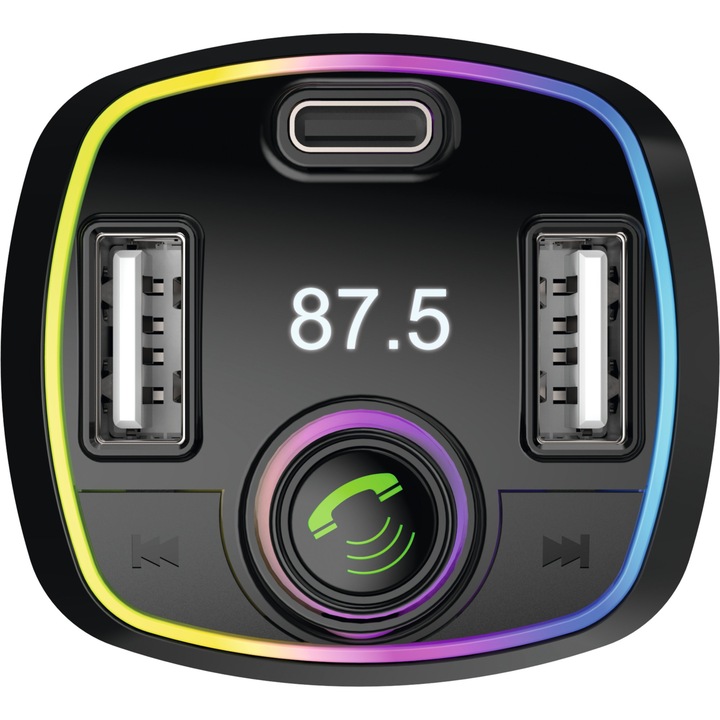 Автомобилен TechniSat DIGICAR 300 BT Bluetooth адаптер, хендсфри, 2xUSB, черен