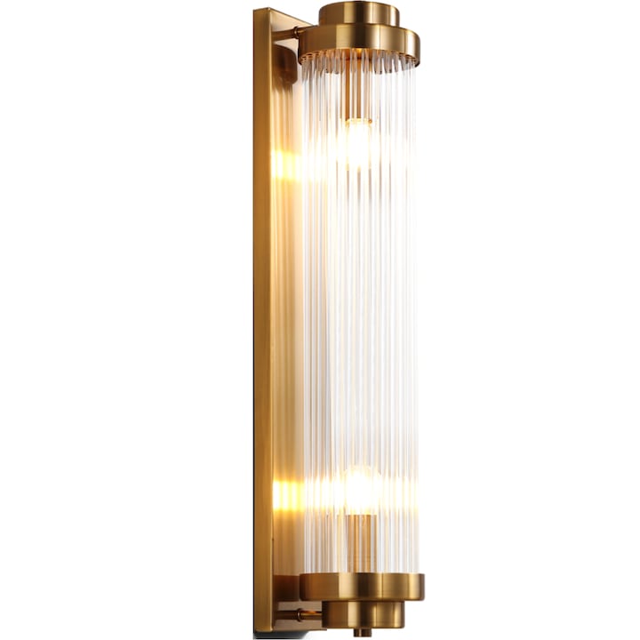 Aplica de perete, Aluminiu, Iluminare, Coloana de Cristal Ionic, Alama, 60 cm