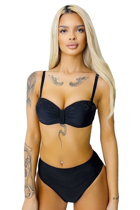 Бански от две части Grand FeeL със средно високи слипове, Черен