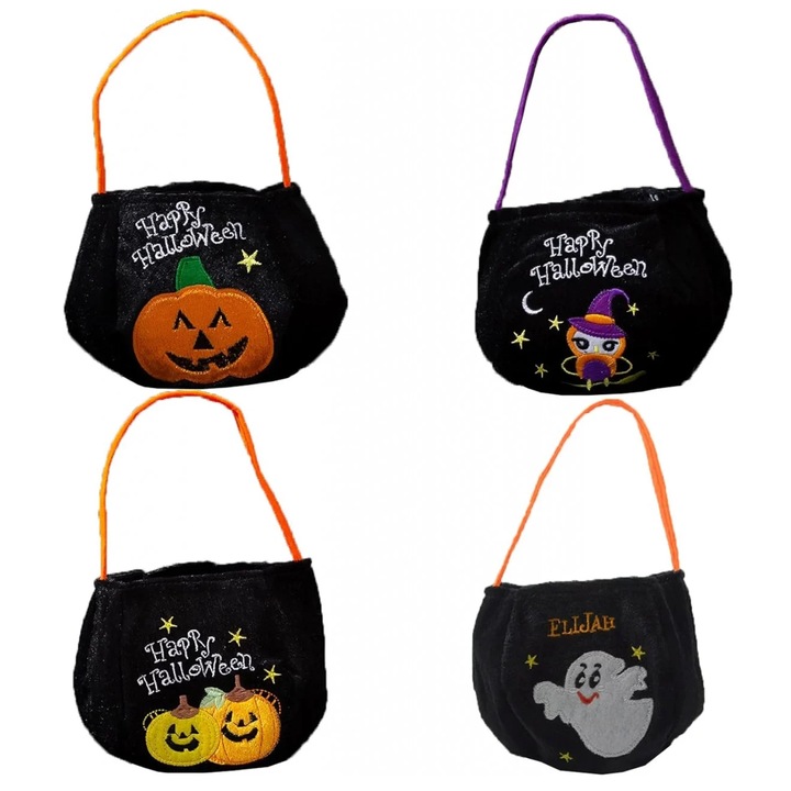 4 db-os halloween Lxgkrel táska készlet, textil, tarka, 15 x 20 cm