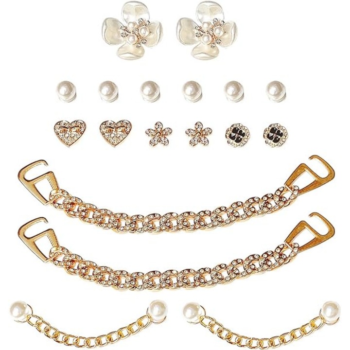 Set 18 accesorii decorative, pentru saboti, auriu