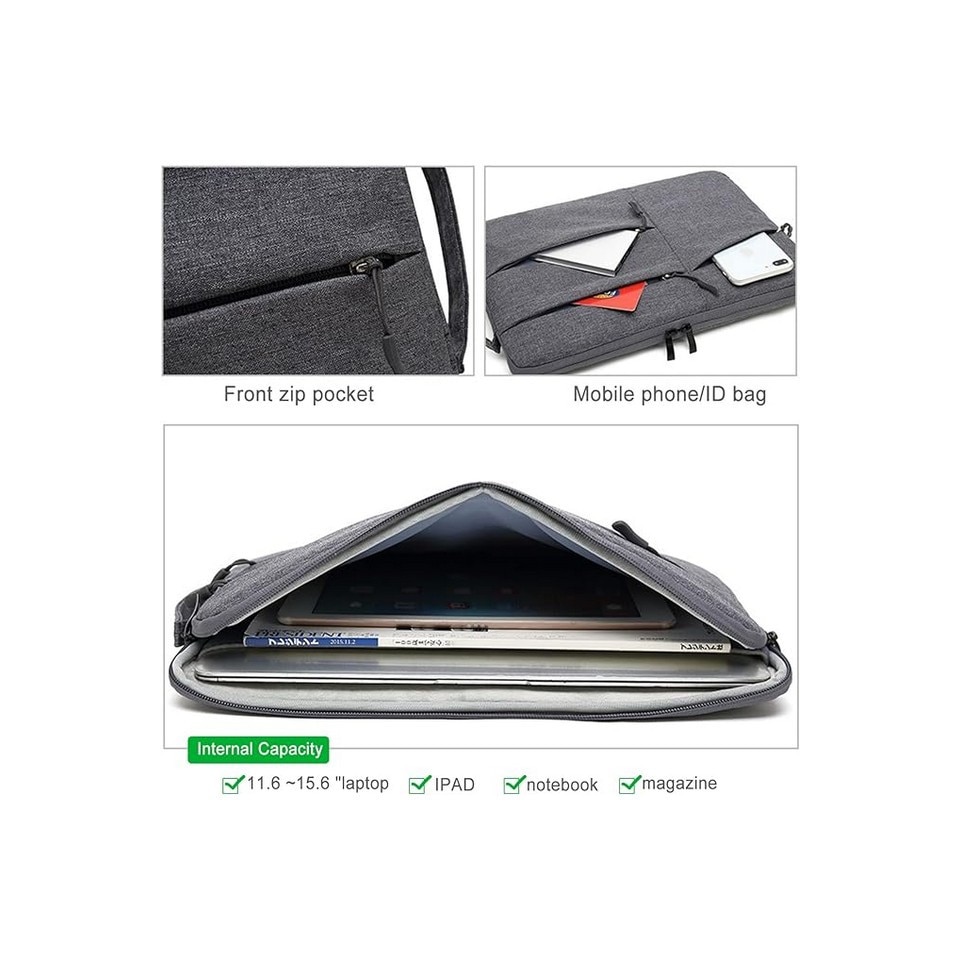 Geanta Laptop stil husa, 15.6 inch IWTTWY, gri