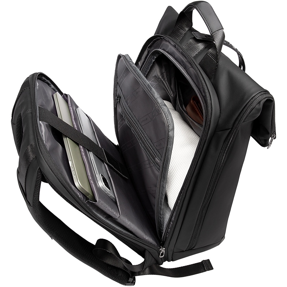 Rucsac calatorii, birou, laptop 15.6 inch, material rezistent la stropi de apa, sistem fixare pe valiza, BANGE, BG2888BK, Negru