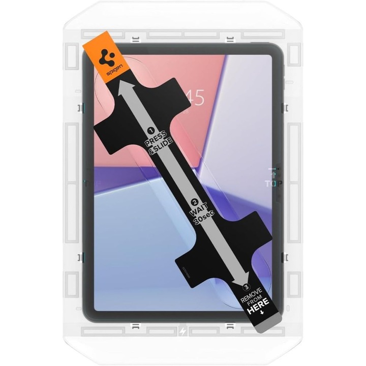 Стъклено фолио със система за монтаж Подходящ за калъф Spigen GLAStR EZ FIT съвместим с iPad Air 6 2024 Clear
