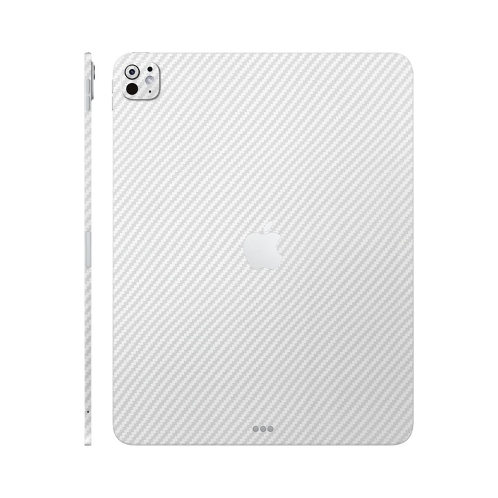 Folie de protectie pentru iPad Pro 11" (2024), Colectia Elegans, Skin Spate cu laterale separate, Carbon Alb