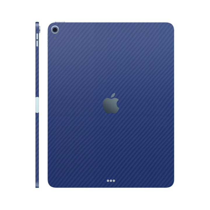 Folie de protectie pentru iPad Air 11" (2024), Colectia Elegans, Skin Spate cu laterale separate, Carbon Albastru