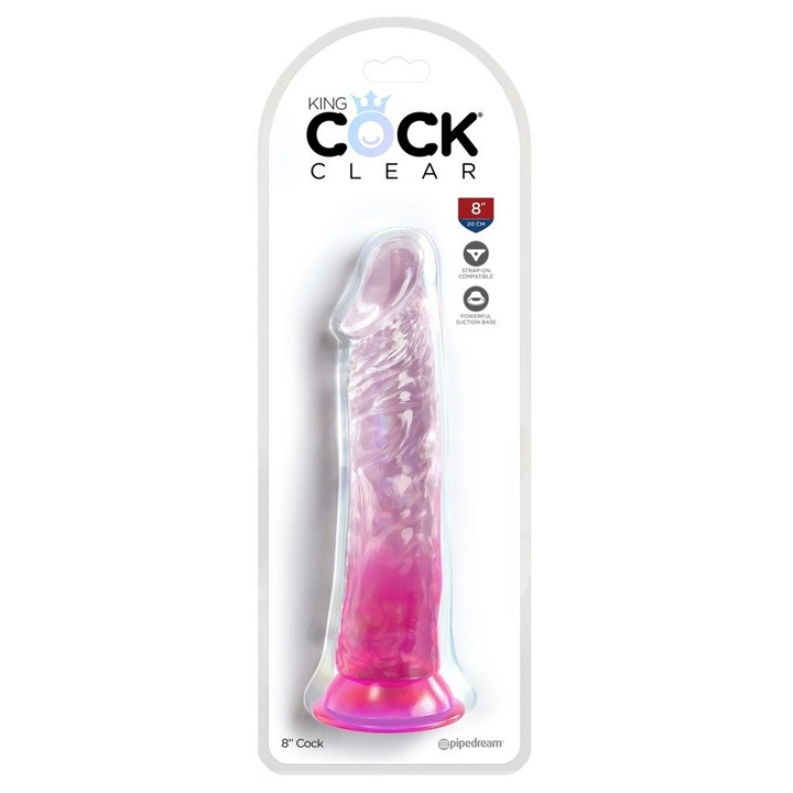 Dildo King Cock, 21.8 cm, Transparent