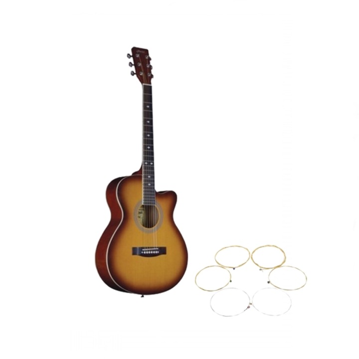 Chitara clasica din lemn DEPOX®, set de corzi incluse, 95 cm, portocaliu