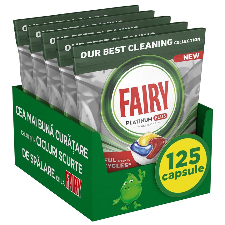 Капсули за съдомиялна Fairy Platinum Plus Anti-Dull, 125 измивания
