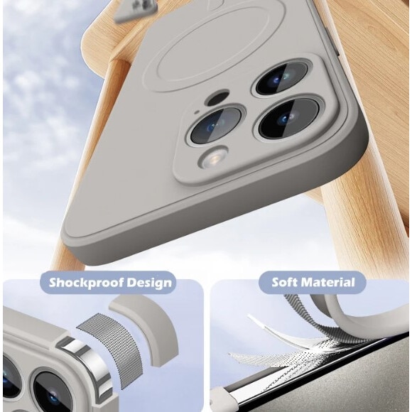 Husa Smooth Guard MagSafe, Pentru iPhone 16 Pro, Antisoc, Incarcare Wireless, Silicon, Negru