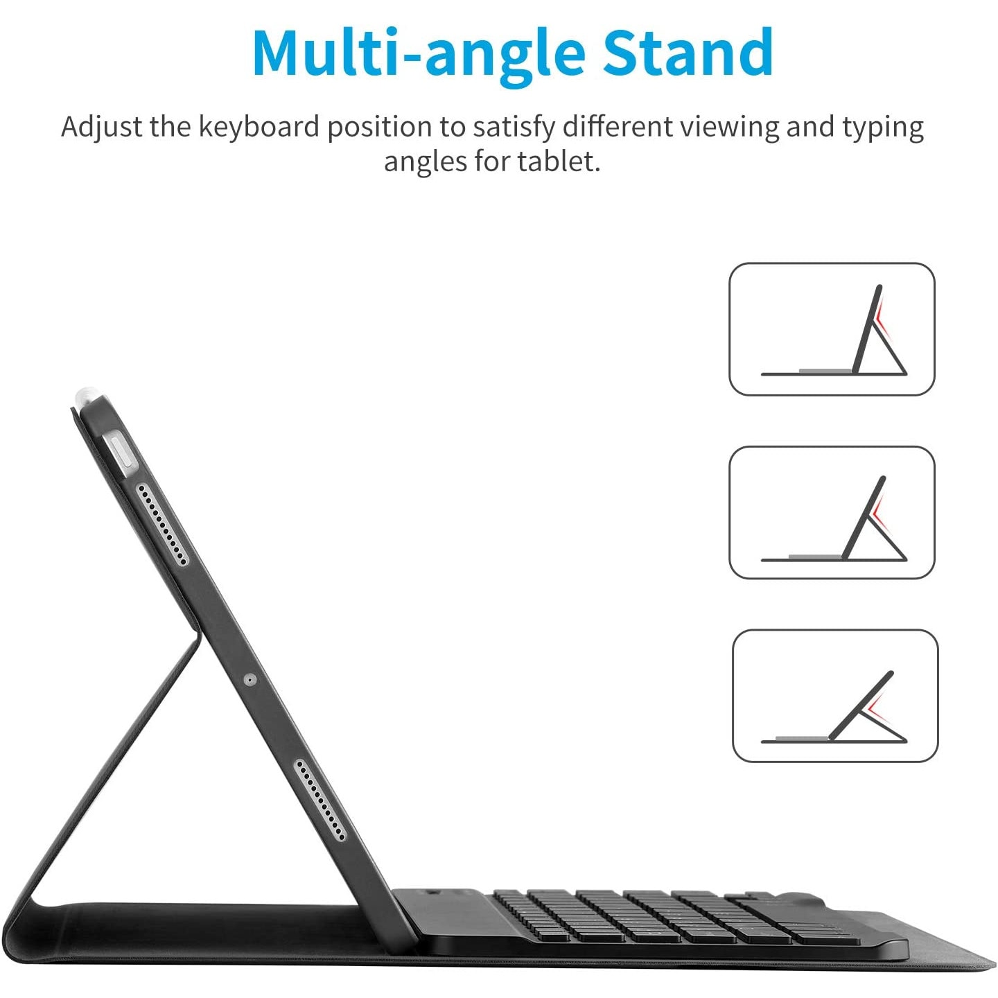Husa pentru Apple iPad Air 11 2026 / 2025 / 2024 M4, M3, M2 cu tastatura iluminata wireless detasabila RGB 7 lights, Bluetooth, USB Type-C, functie stand, slot stylus si mouse wireless RGB iluminat LED negru