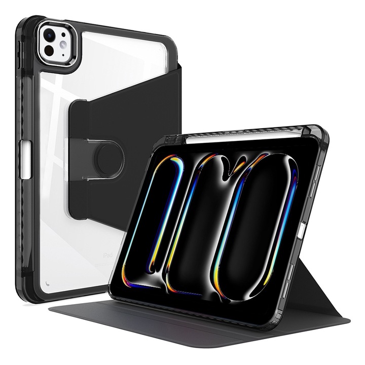 Husa pentru iPad Pro 11 2024, R660, Policarbonat, TPU, Black