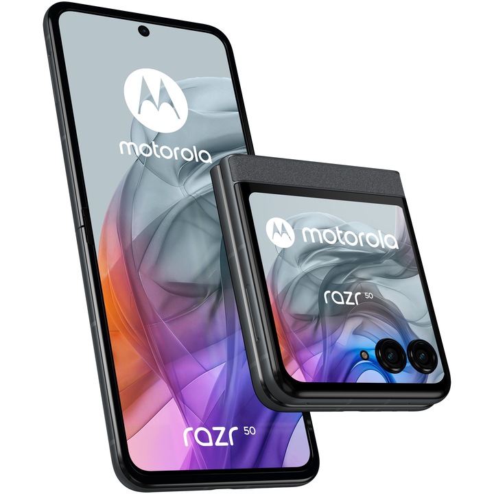 Telefon mobil Motorola Razr 50, Dual SIM, 8GB RAM, 256GB, 5G, Koala Grey