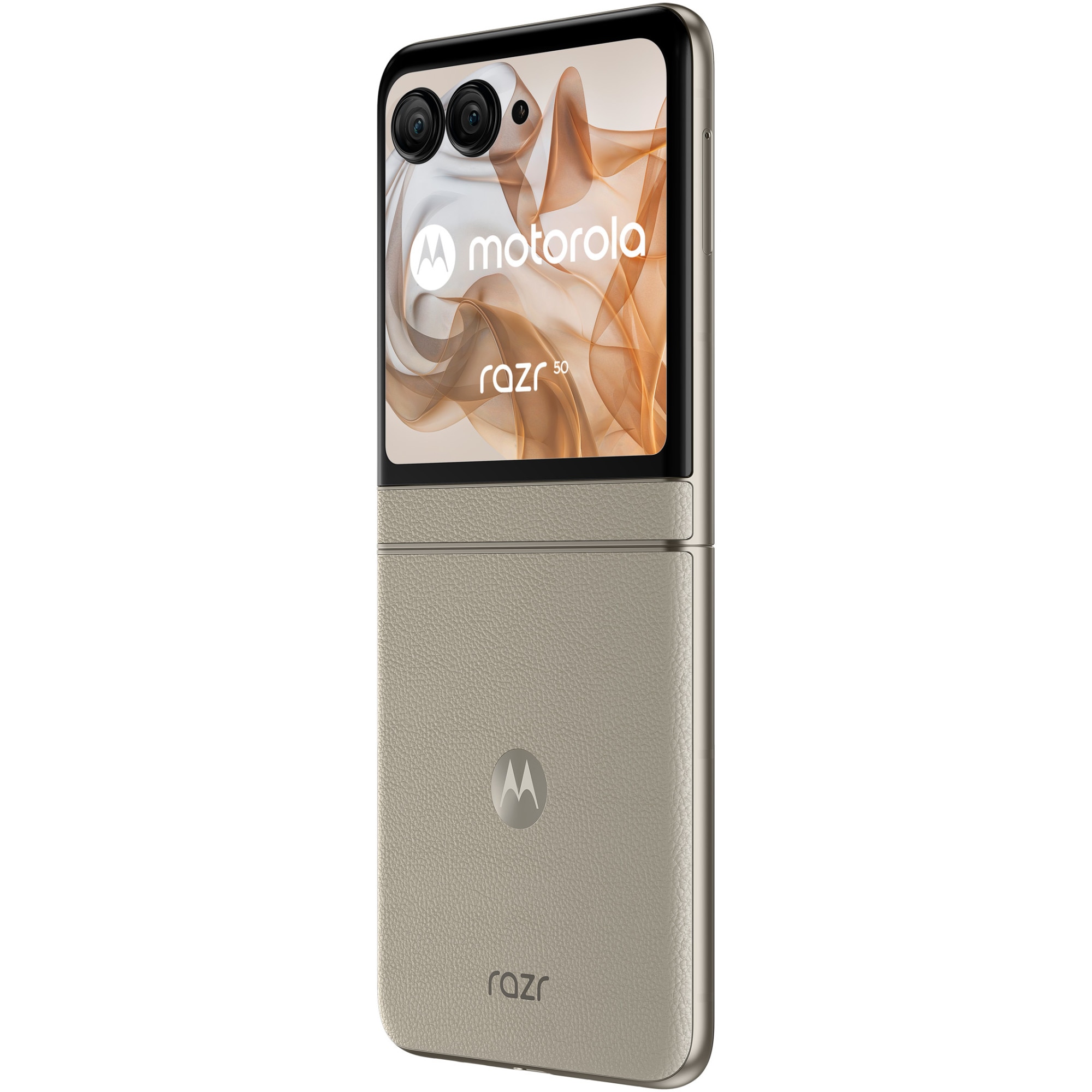 RESIGILAT: Telefon mobil Motorola Razr 50, Dual SIM, 8GB RAM, 256GB, 5G, Beach Sand