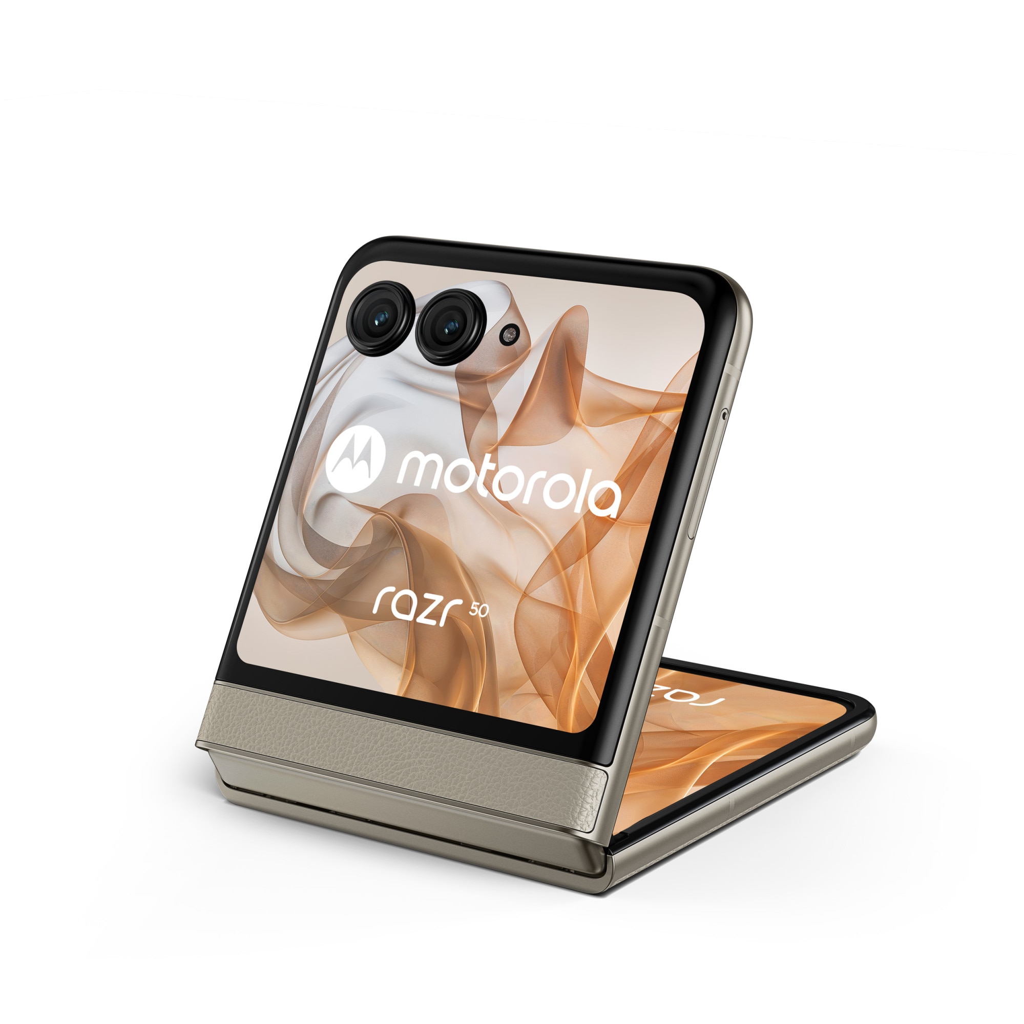 RESIGILAT: Telefon mobil Motorola Razr 50, Dual SIM, 8GB RAM, 256GB, 5G, Beach Sand