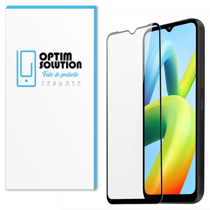Защитно фолио Optim Solution за Realme Note 50, висока разделителна способност, прецизен дизайн на нано ниво, покритие от край до край, жизненост на цветовете, оптично стъкло, подобрена яснота, естествено визуално изживяване, черно