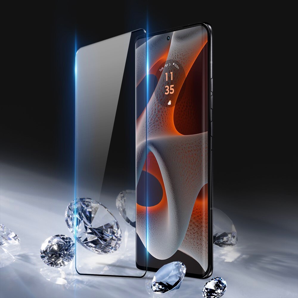 Folie din Sticla Securizata Curbata Top-notch 5D pentru Motorola Edge 50 Ultra, OPTIM SOLUTION, High Resolution, Nano-level Precision Design, Edge-to-Edge Cover, Color Vibrancy, Optical Grade Glass, Enhanced Clarity, Natural Visual Experience, Negru