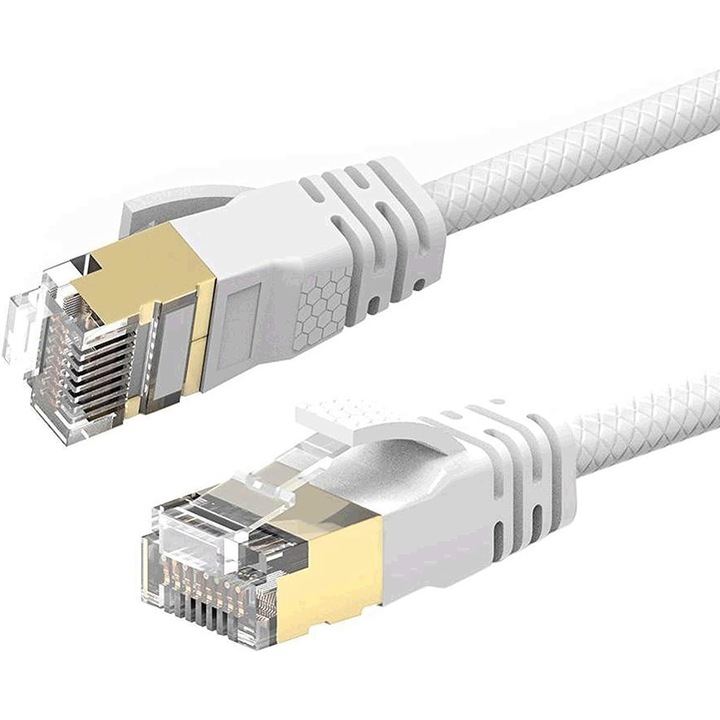 Мрежов кабел, Reulin, 40 GBps -1000 HZ, съвместим с Cat5 Cat6 Cat7 Cat7A+, RJ45 конектор, 4m
