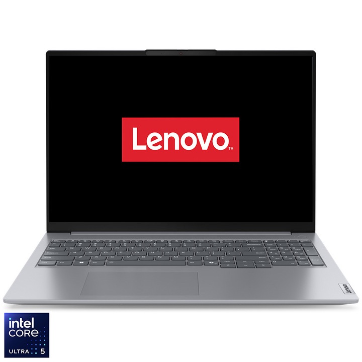 Laptop Lenovo ThinkBook 16 G7 IML cu procesor Intel® Core™ Ultra 5 125U pana la 4.3GHz, 16" WUXGA, IPS, 16GB DDR5, 512GB SSD, Intel® Graphics, No OS, Arctic Grey, 3y on-site Premium Care