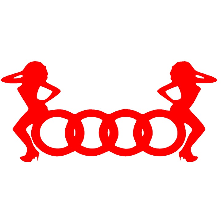 Sticker Auto Audi Girls On Rosu