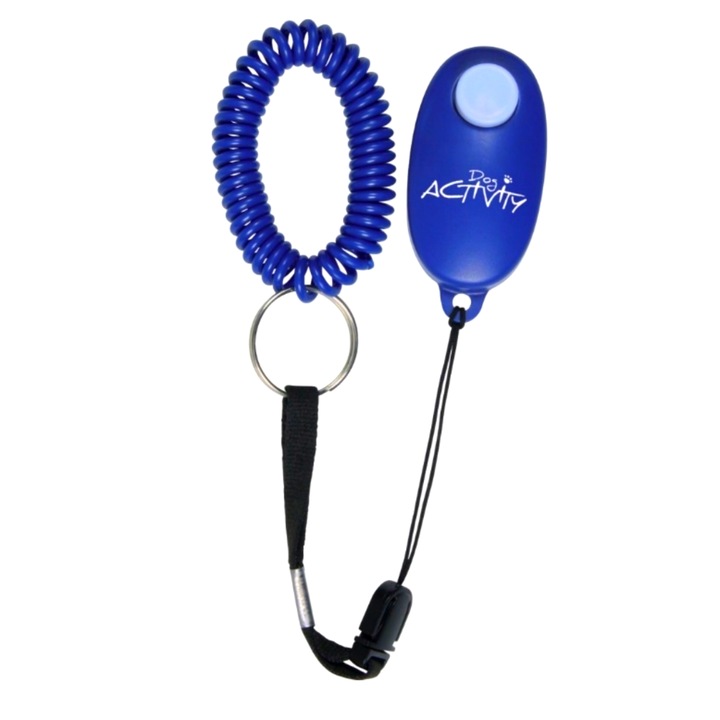 Щракалка за обучение на папагали, Greenwood, пластмаса/метал, регулируема, синя