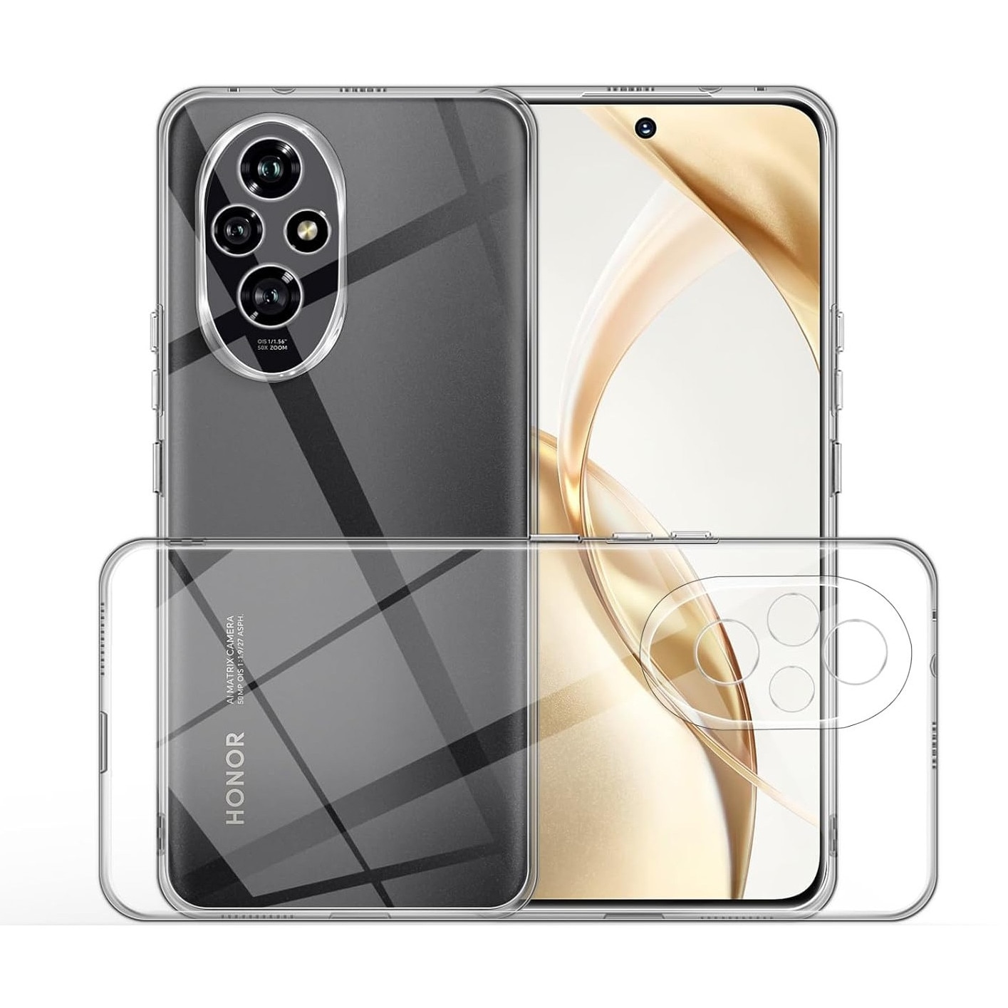 Husa pentru Honor 200 Slim Anti-Shock 1.5mm cu protectie lentile Transparent