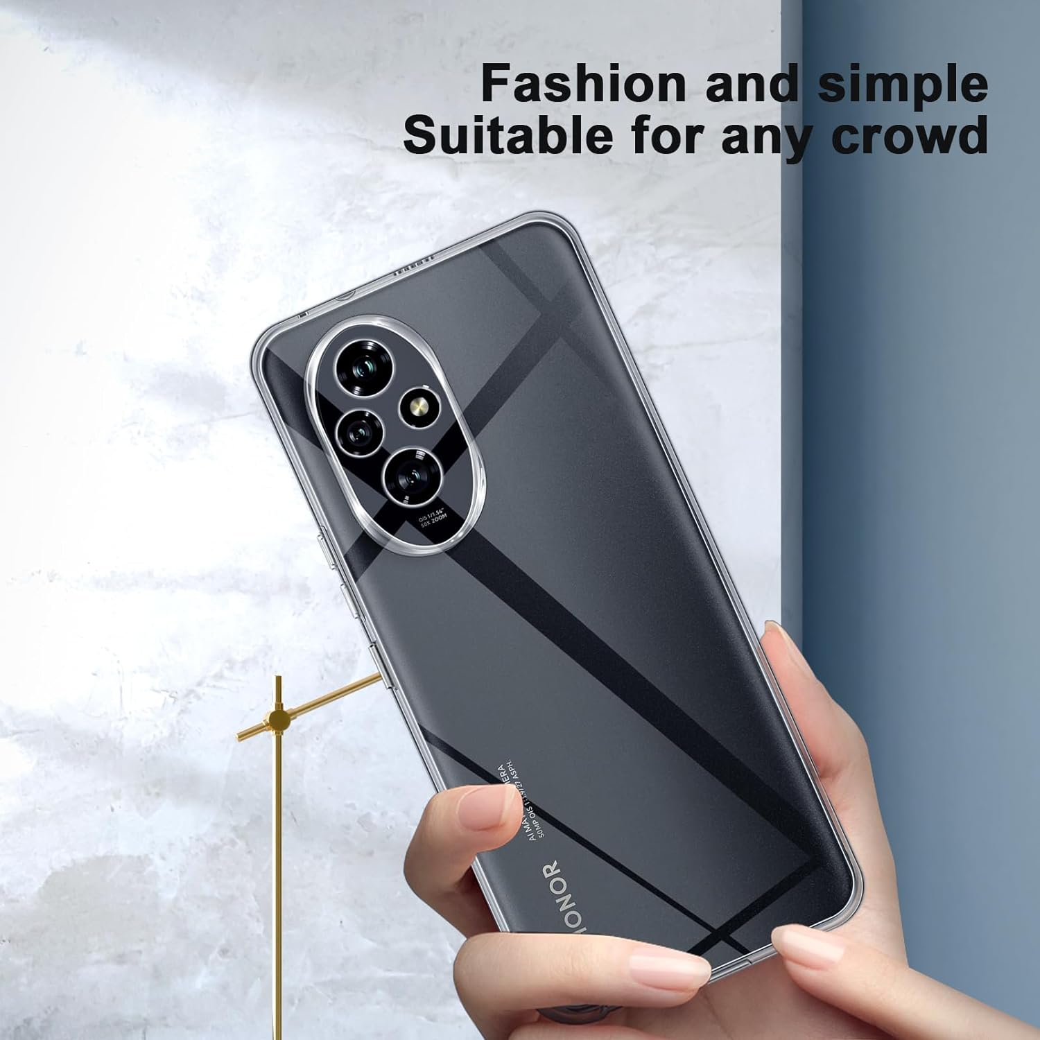 Husa pentru Honor 200 Slim Anti-Shock 1.5mm cu protectie lentile Transparent
