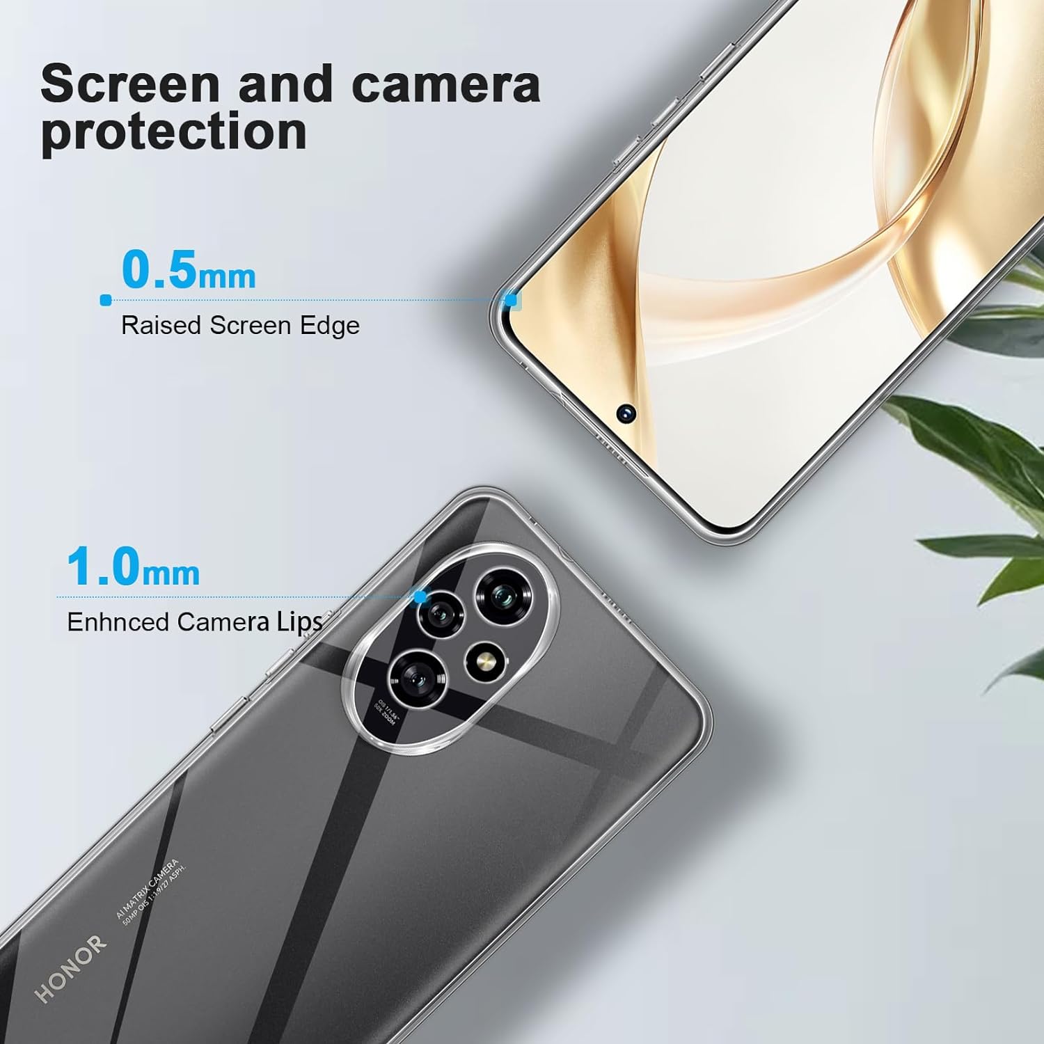 Husa pentru Honor 200 Slim Anti-Shock 1.5mm cu protectie lentile Transparent