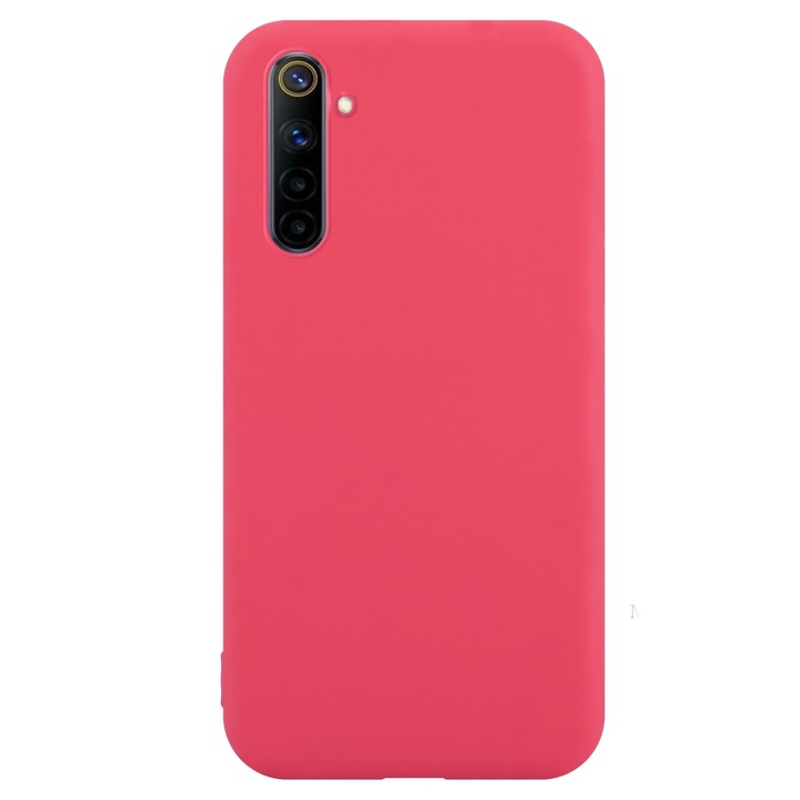 Realme 6 / 6I-vel kompatibilis tok, szilikon borítás, mikroszálas belső, kameravédelem, piros, atlasz